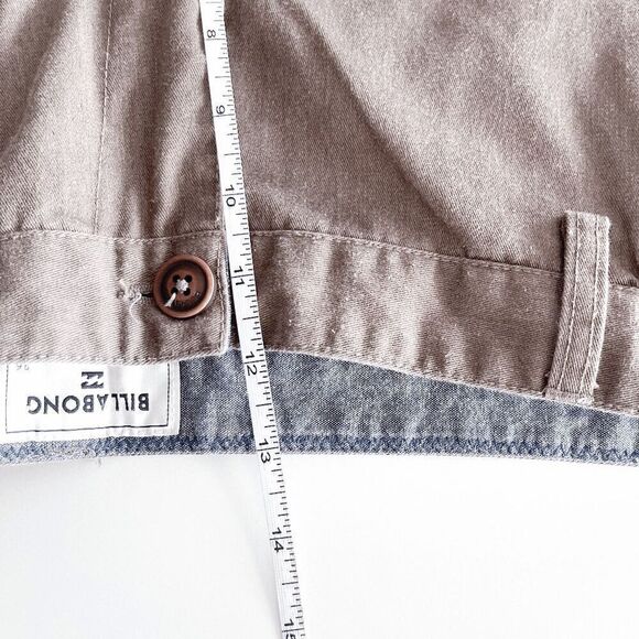 Billabong Mens Shorts Zip Up Flat Front Closure Casual Chino Brown Size 36 - Picture 7 of 7